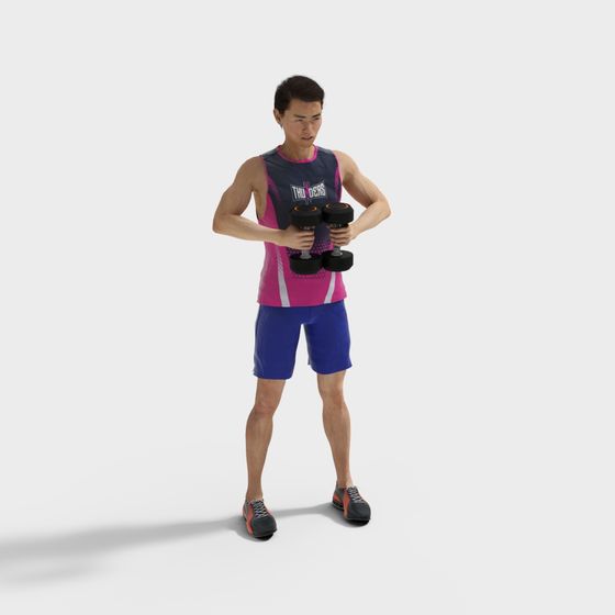Mr. Fitness 3D model - Vibrant Athletic Character