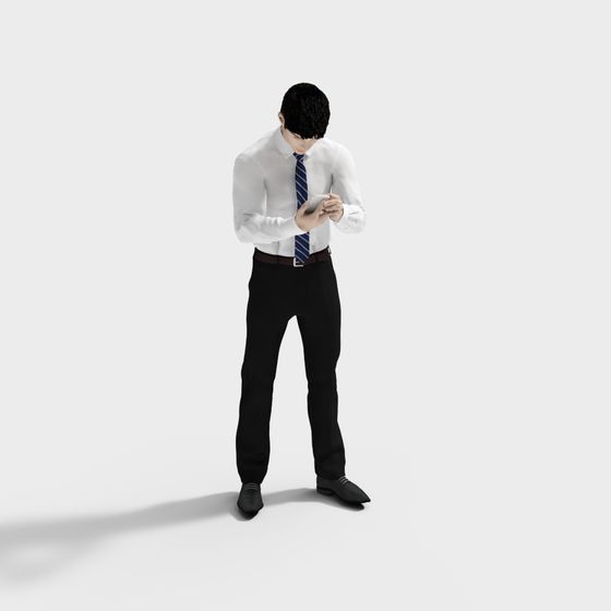 Urban Caucasian Male 3D Model in Low Poly Style