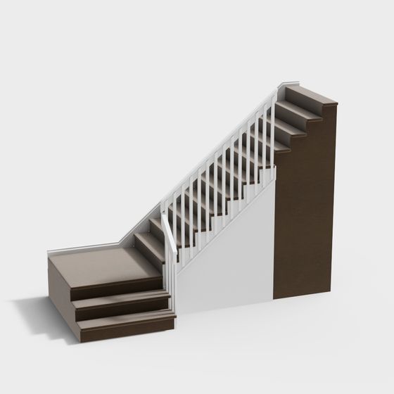 Stylish 3D Staircase Model for Contemporary Spaces