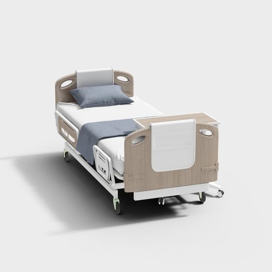 Sleek Hospital Bed 3D Model Design
