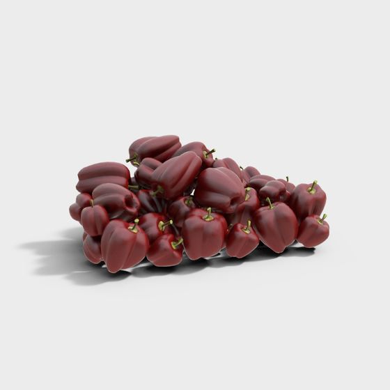 Vibrant Red Bell Pepper Pile 3D model for Creative Use