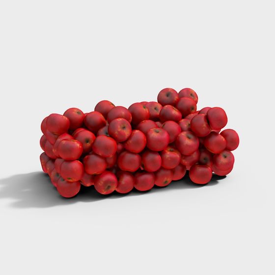 Vibrant Low-Poly Apple Pile 3D model