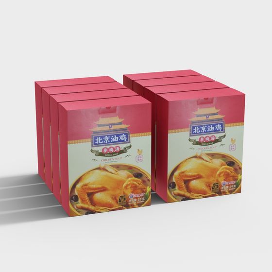 Beijing Oil Chicken Packaging Box 3D model for Creatives