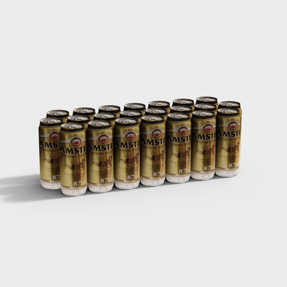 Amstel Beer Can 3D Model – Low Poly Retro Design