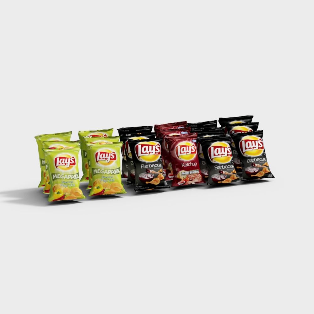 Realistic Lay's Chips 3D Model