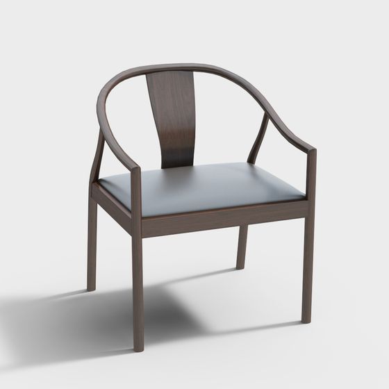 Elegant Chinese Circle Chair 3D model
