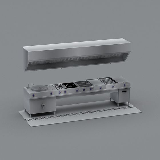 Stainless Steel Cooking Station 3D model