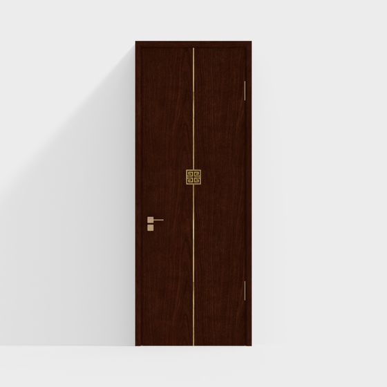 Elegant Wooden Door 3D Model