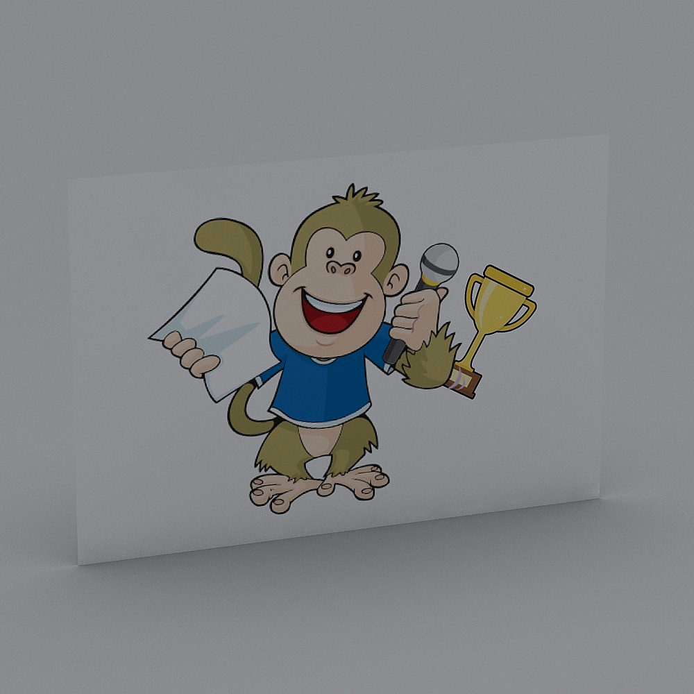 Vibrant 3D Monkey Model for Creative Projects