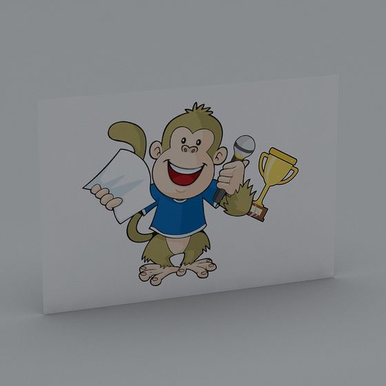 Vibrant 3D Monkey Model for Creative Projects