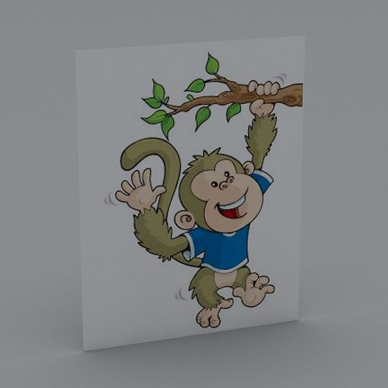 Playful Swinging Monkey 3D model