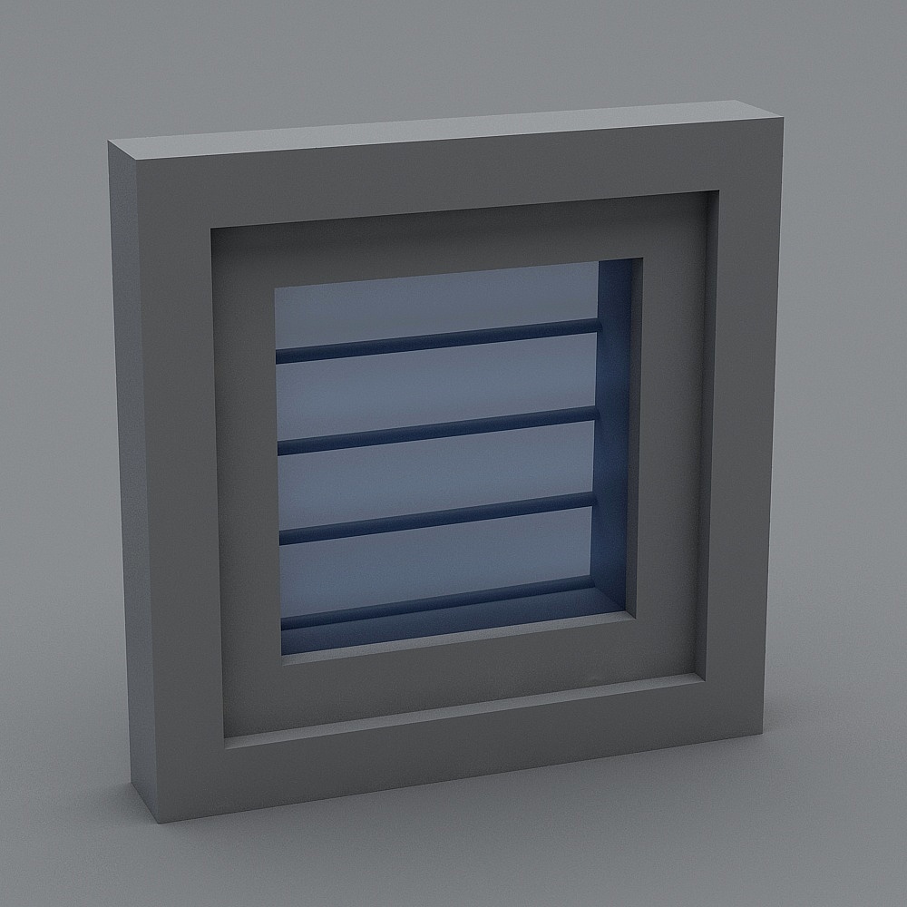 Urban Window Frame Low-Polygon 3D model