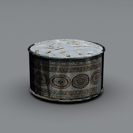 Vintage Round Box 3D model