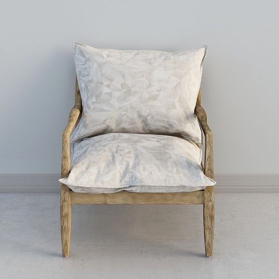 Elegant Wooden Lounge Chair 3D model