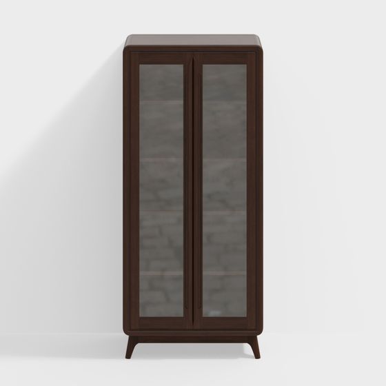 Elegant Low-Poly Display Cabinet 3D model
