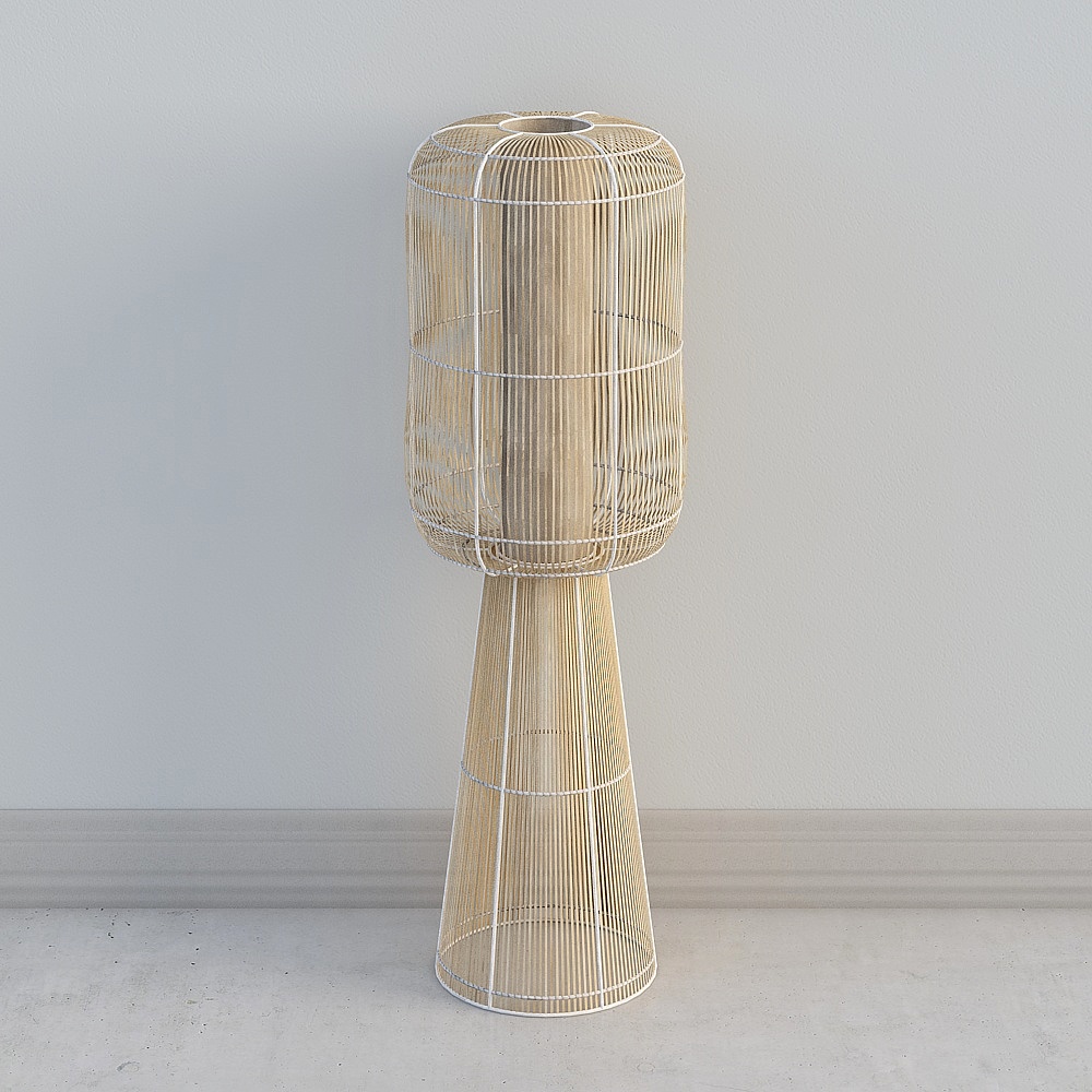 Lámpara de pie de mimbre MDM