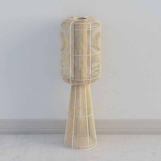 Lámpara de pie de mimbre MDM