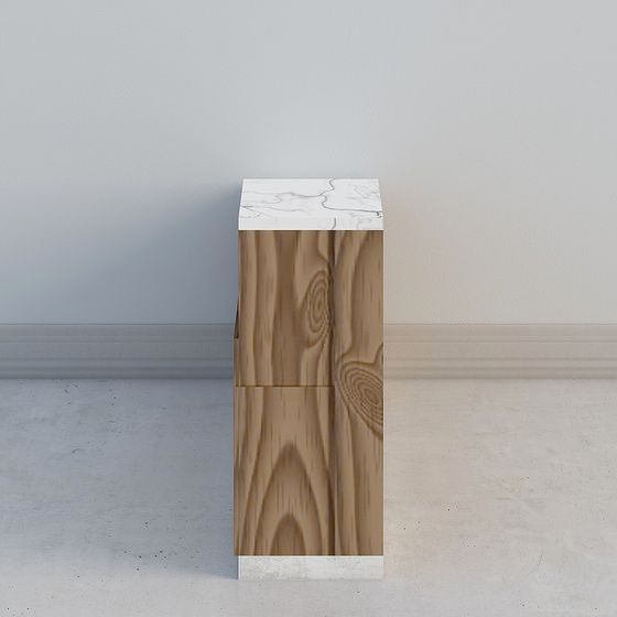 Marble and Wood Grain Column 3D model
