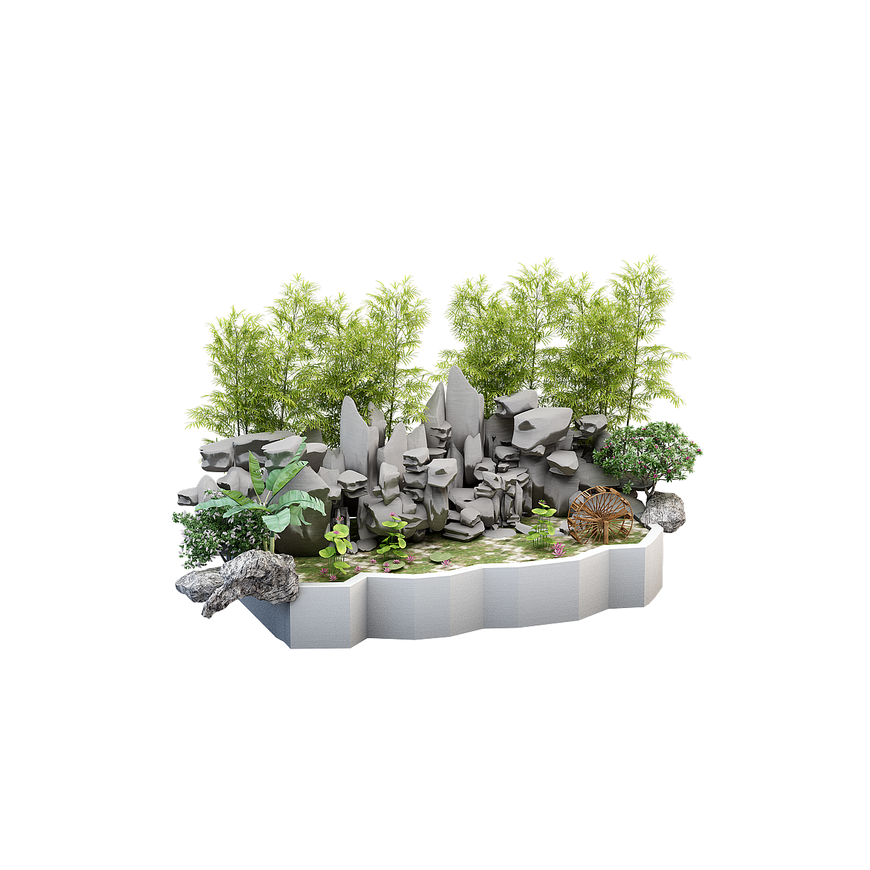 Luxury Trees Green 3D Model – Realistic Foliage