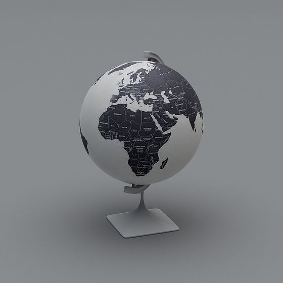 Stylish Low-Poly 3D Globe Model