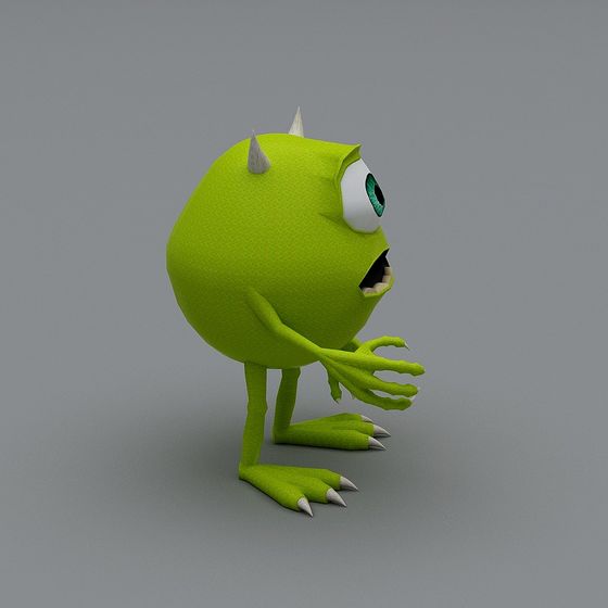 Vibrant Green Monster 3D model from a Fairy Tale