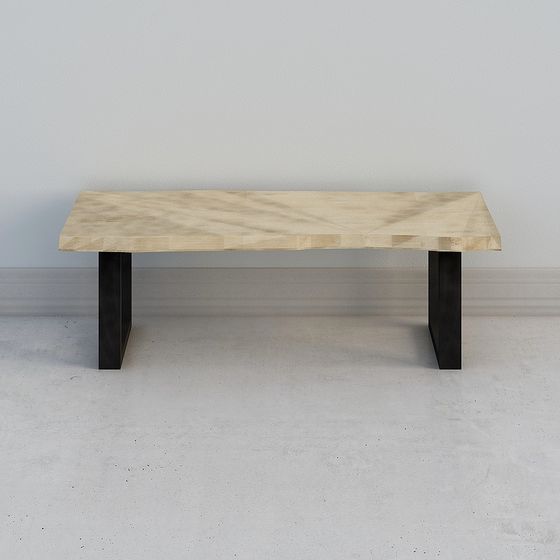 Bàn PALOMA bằng gỗ sồi tự nhiên viền sống - chân thép U