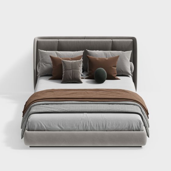 Chic Modern Bed 3D model for Cozy Spaces