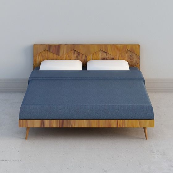 Modern Minimalist 3D Bed Frame Model