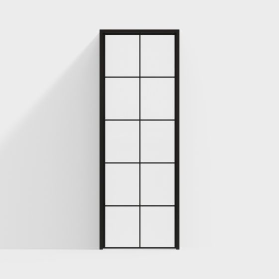 Industrial Style Glass Door 3D Model