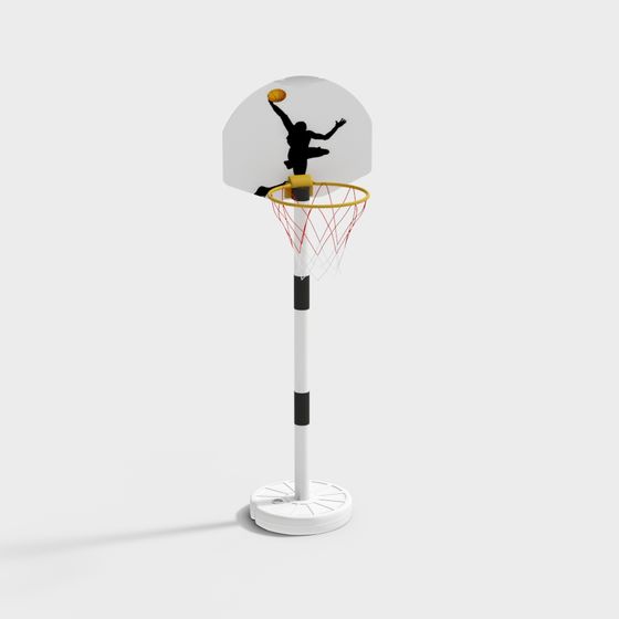 Low-Polygon Basketball Court 3D Model
