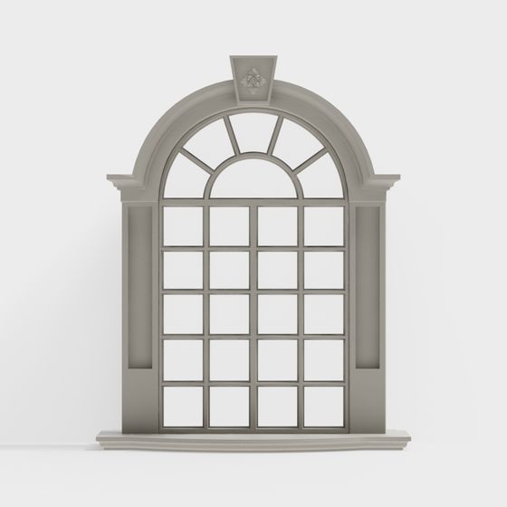 Vintage Arch Window 3D model with High Detail