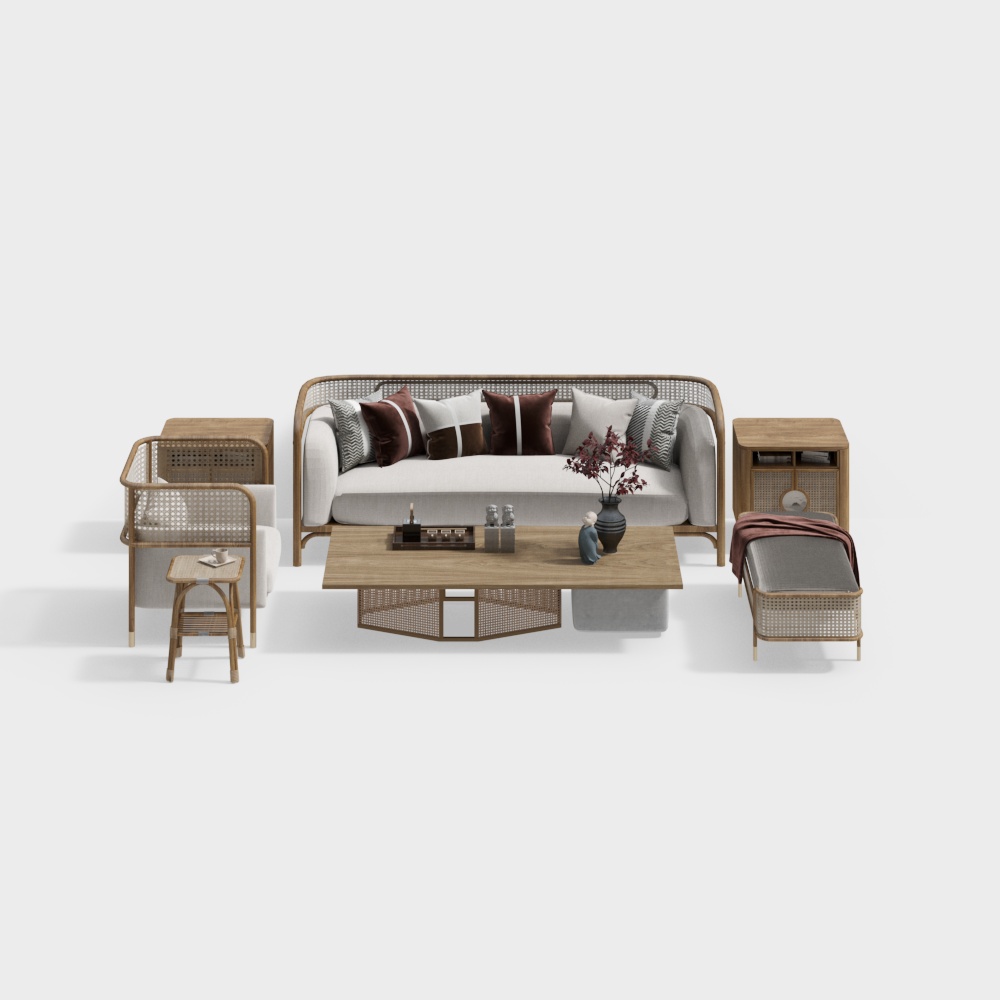 Nordic Sofa And Coffee Table Combination
