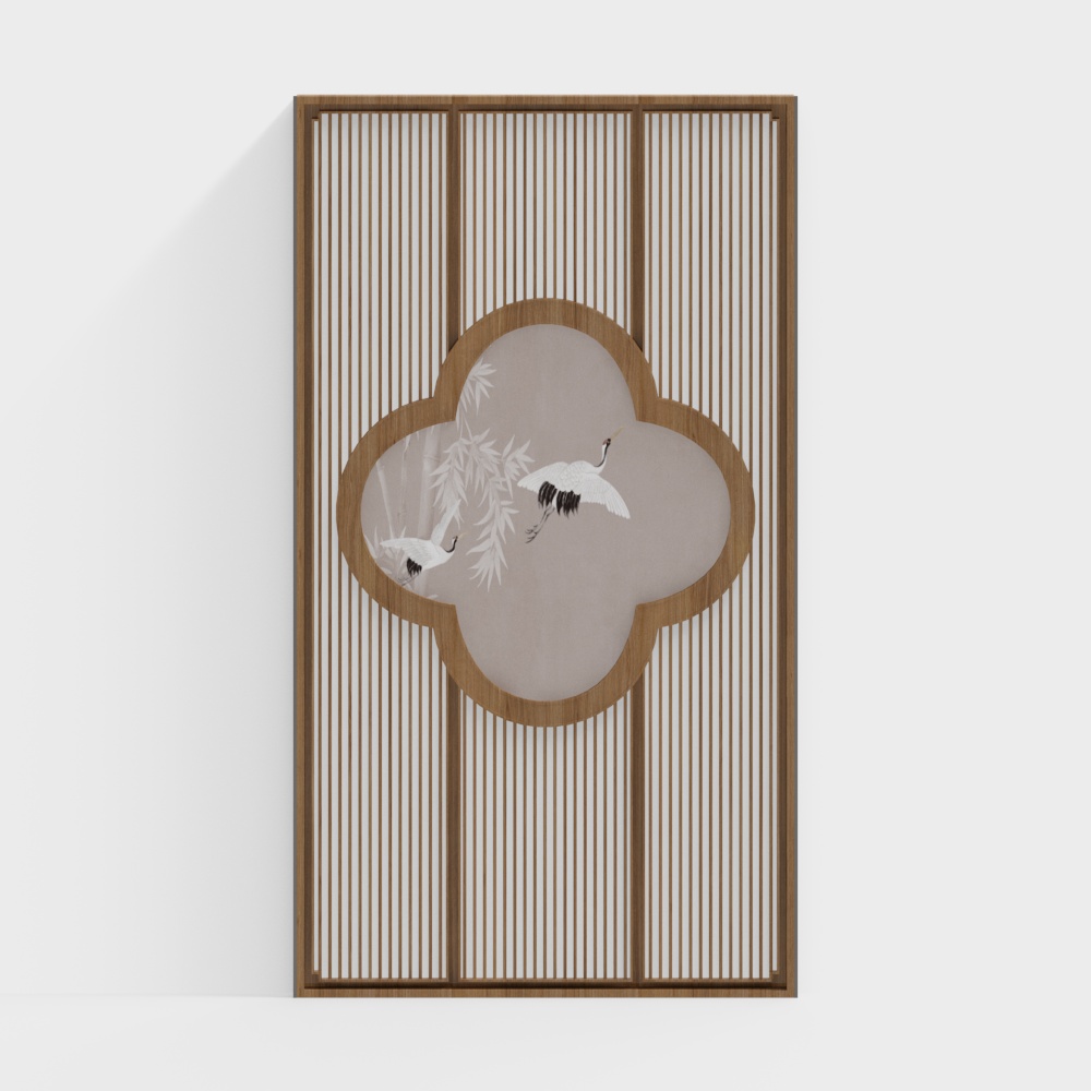 Bamboo Rhythm Screen 3D Model – Low-Poly Eastern Design