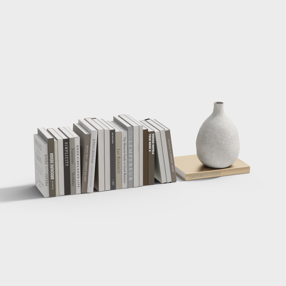 Bookshelf and Vase Combination 3D model