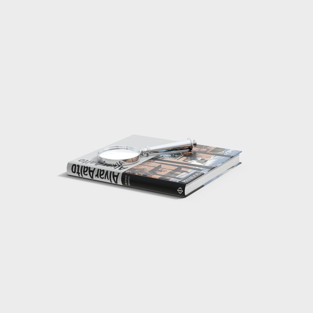 Magnifying Glass and Book 3D Model