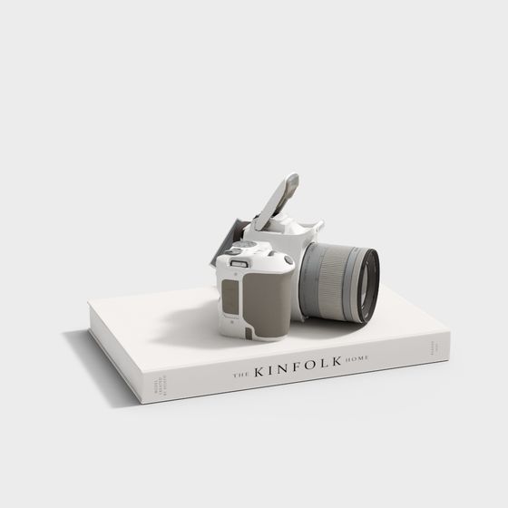 Vintage DSLR Camera 3D model with Low Poly Design