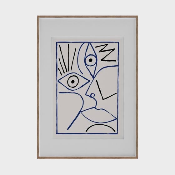 Mystical Face of Blue Lines 3D model