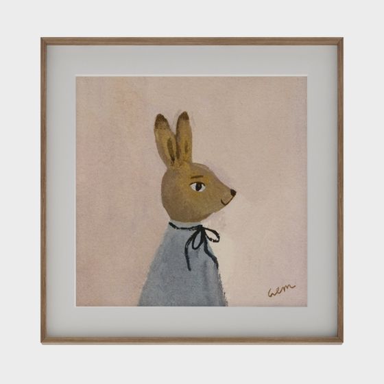 Charming Low-Polygon Rabbit Painter 3D model