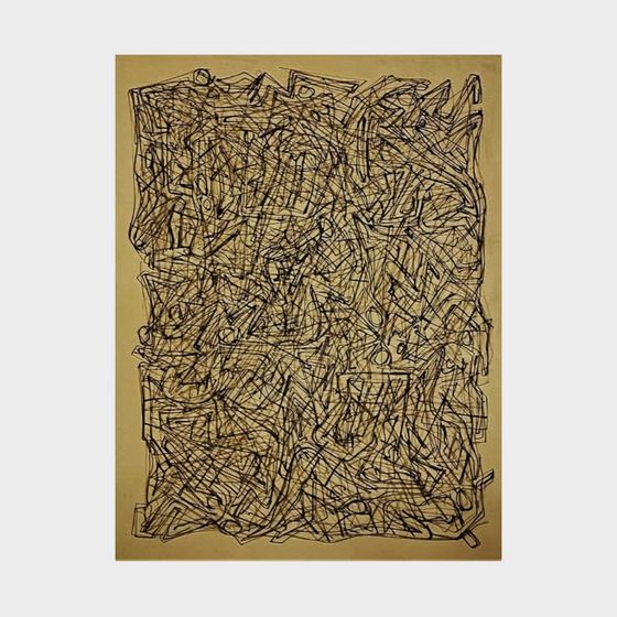 Golden Scribble 3D model - Abstract Art