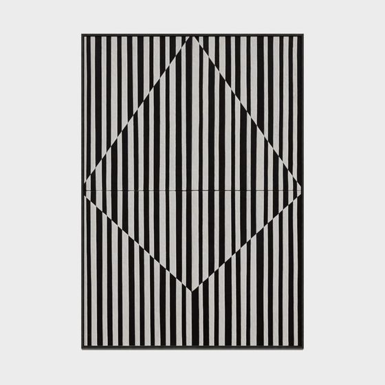 Black and White Striped Abstract Art 3D model