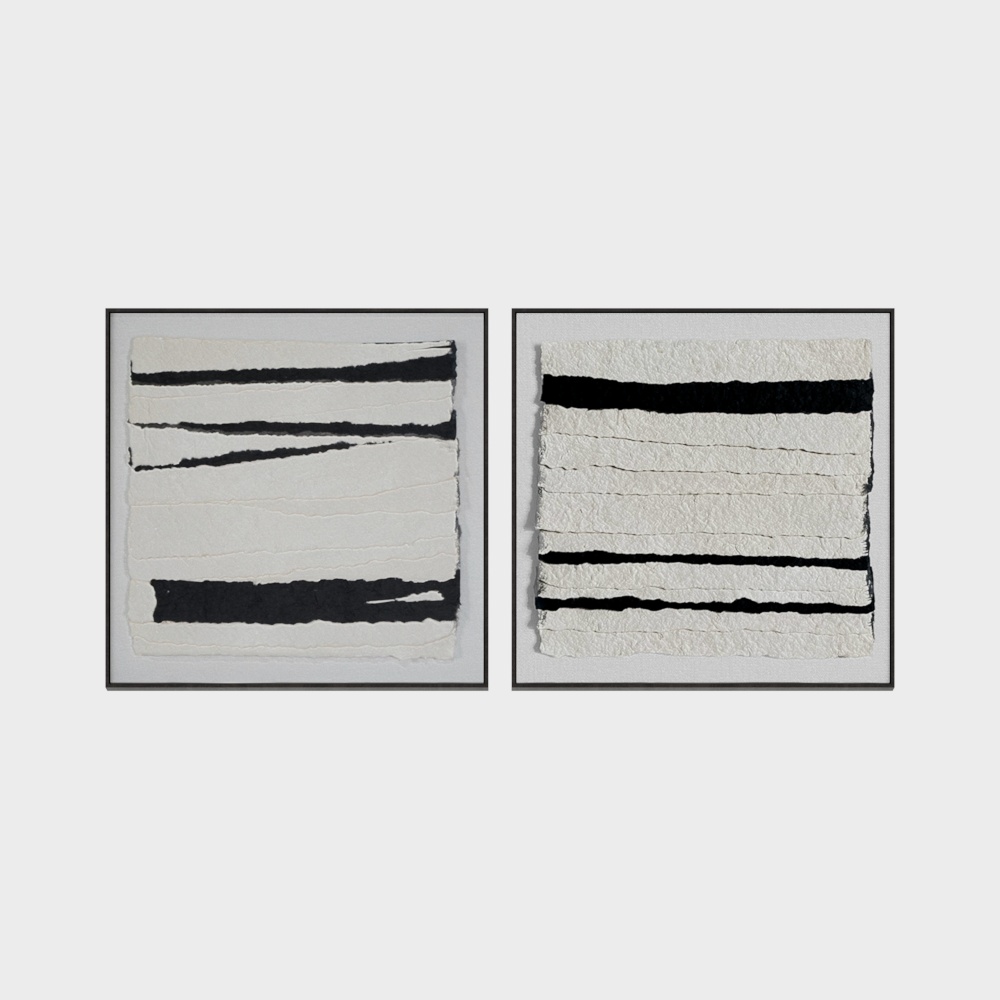 Abstract Line Art 3D Model – Modern Black & White Design