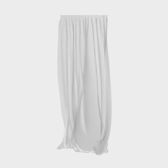 Stylish Flowing Curtain 3D model for Interior Projects