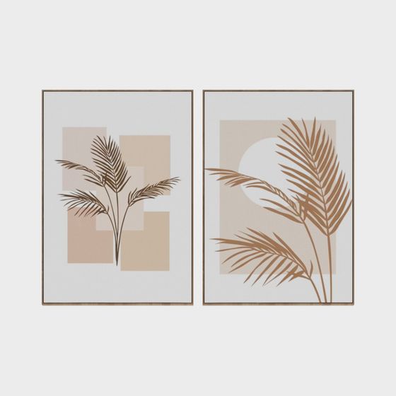 Palm Leaf Frame 3D model in Low Poly Style