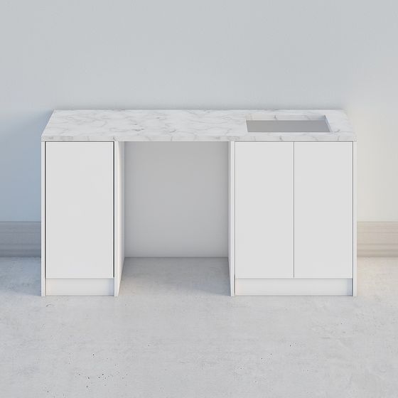Elegant Marble Office Desk 3D model