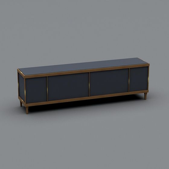 Stylish Low-Polygon TV Cabinet 3D Model