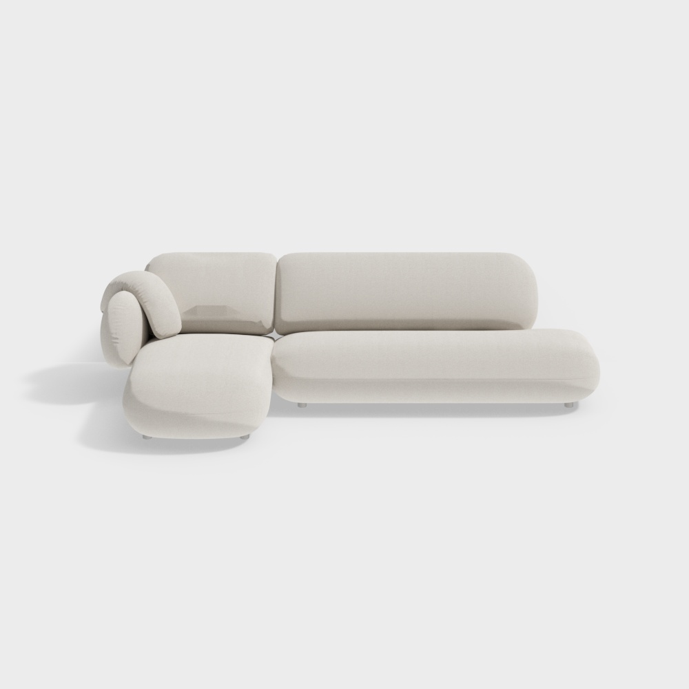 Stylish Curved Sofa 3D model for Modern Interiors