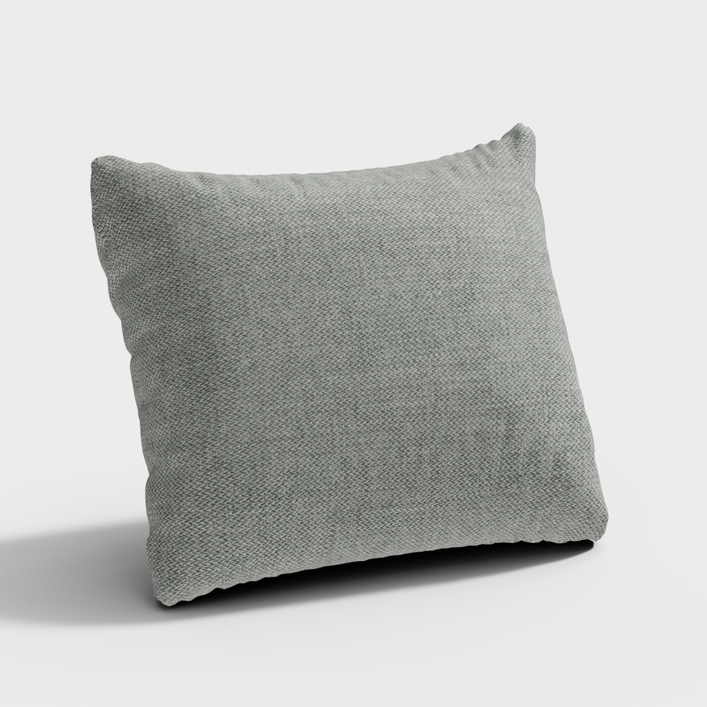 Elegant Gray Pillow 3D Model – Textured Low-Poly Design