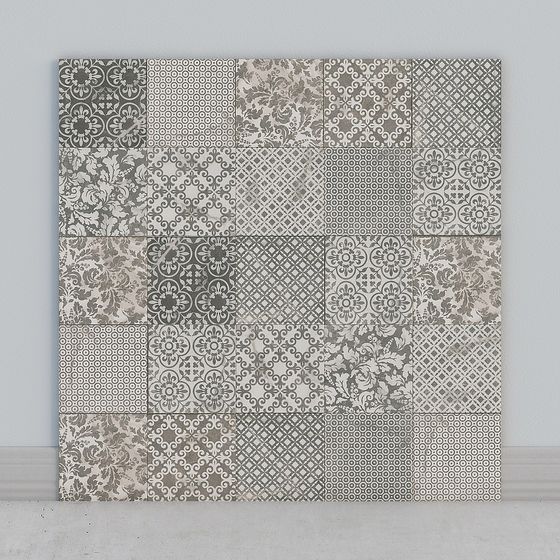 Vintage Modern Stitch Tile Wall 3D model