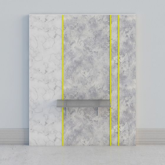 Stylish Low-Polygon 3D Model with Marble and Concrete Aesthetic