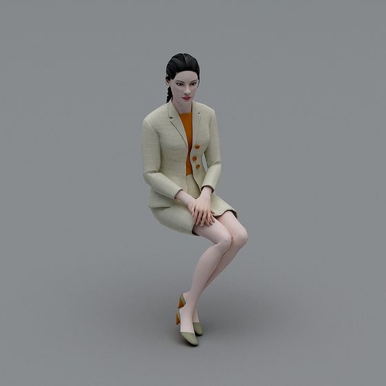 Stylish Low-Poly Character 3D Model
